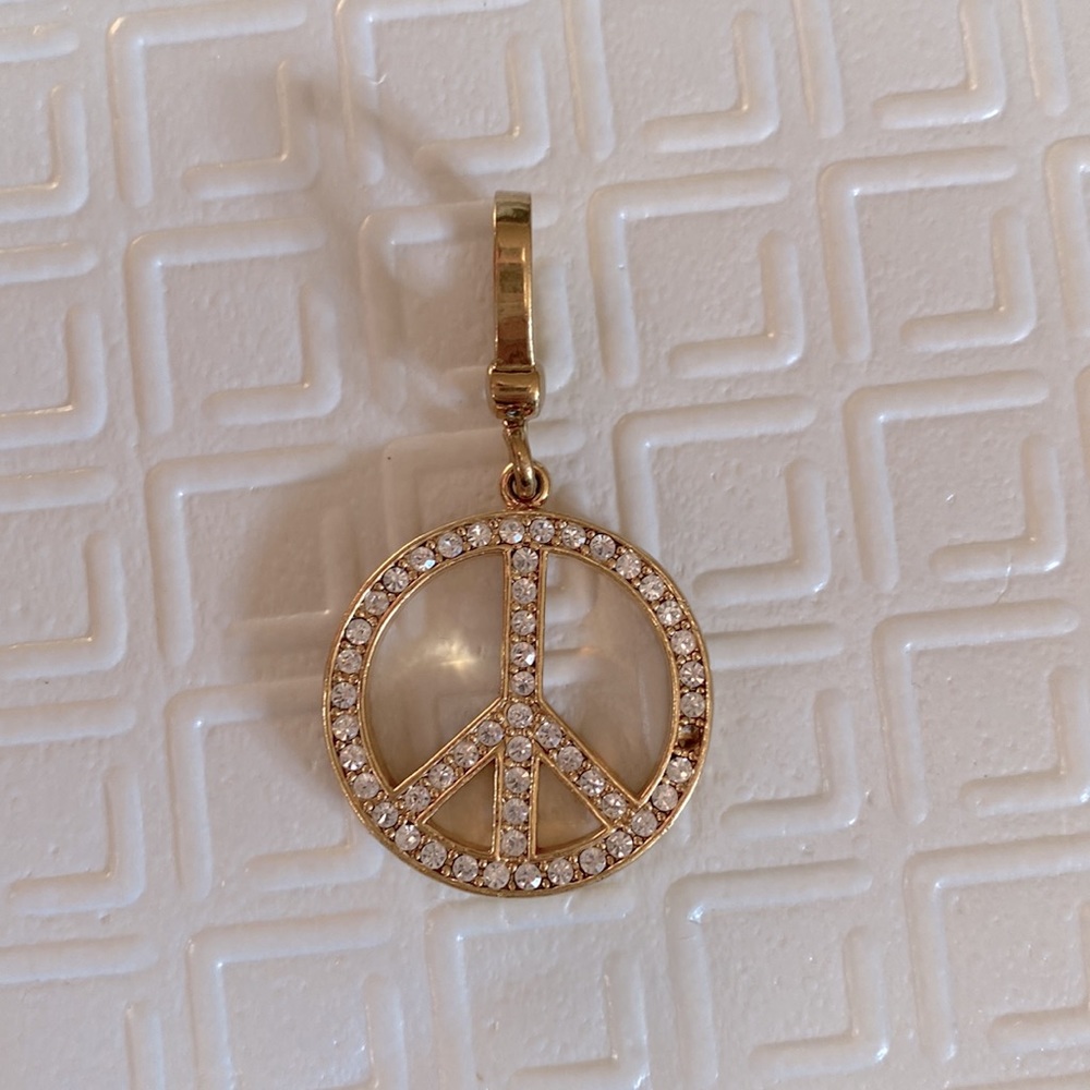 Juicy Couture Rhinestone Peace Sign Bracelet Charm